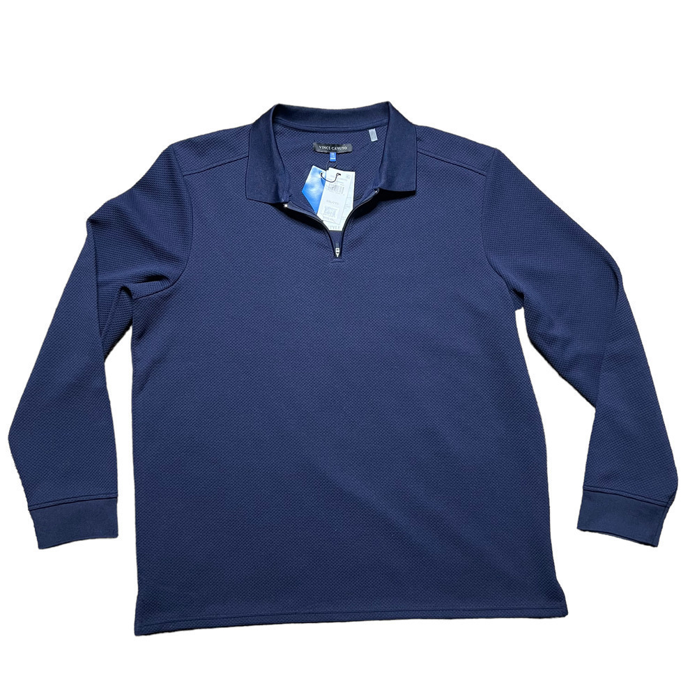 Vince Camuto Mens Blue Long Sleeve Quarter Zip Sweater Pullover Size XXL NWT